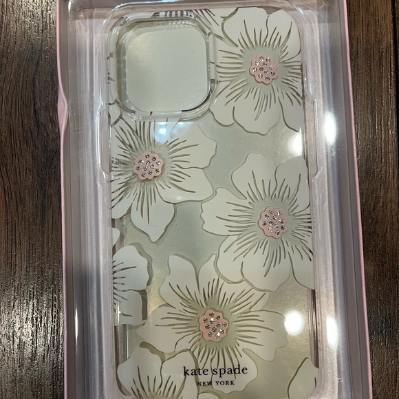 NIB kate spade Hardshell Case iPhone 13 Pro Max Hollyhock Floral Clear - Picture 6 of 10